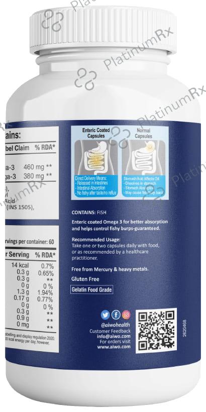 AIWO Ultimate Omega -3 Triple Strength 1000mg Capsule