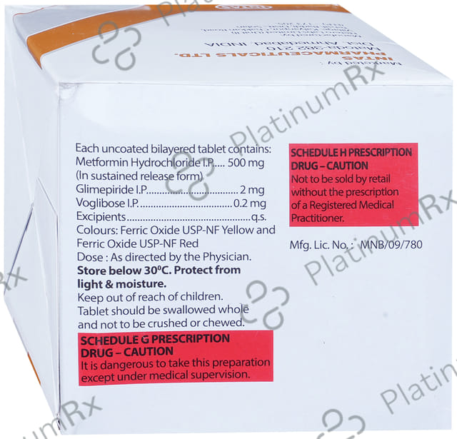 Zoryl MV 2/500/0.2mg Tablet SR 15s