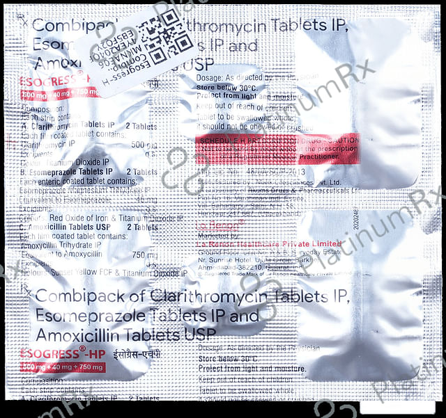 Esogress HP Combipack 750/500/40mg Tablet 1s