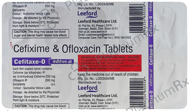 Cefitaxe O 200/200mg Tablet 10s
