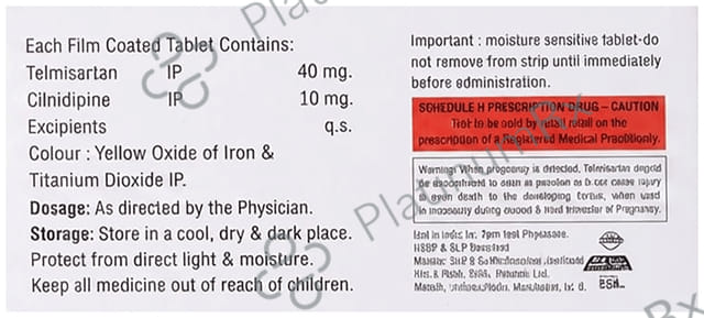 Cillovel T 10/40mg Tablet 10s
