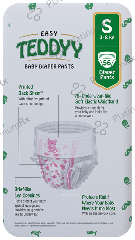 Teddyy Easy Baby Diaper Pants with Soft Elastic Small 56s