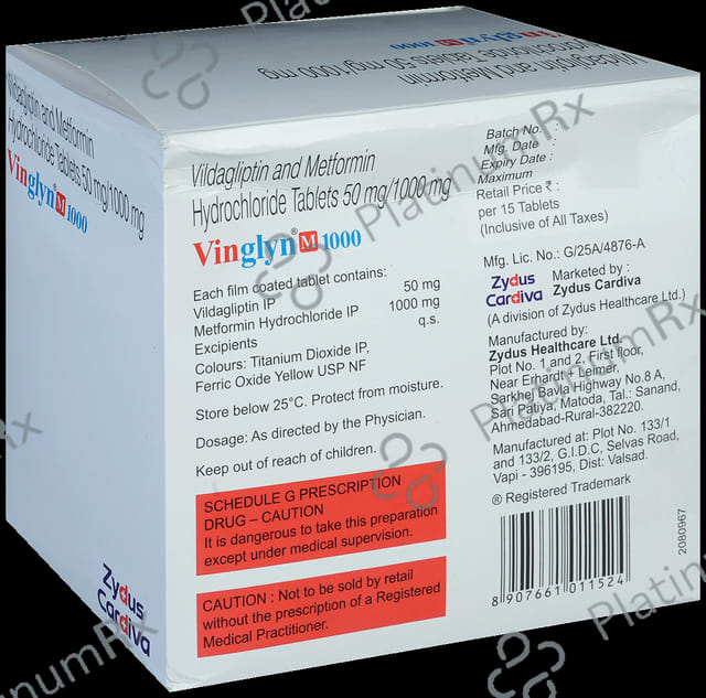 Vinglyn M 1000/50mg Tablet 15s