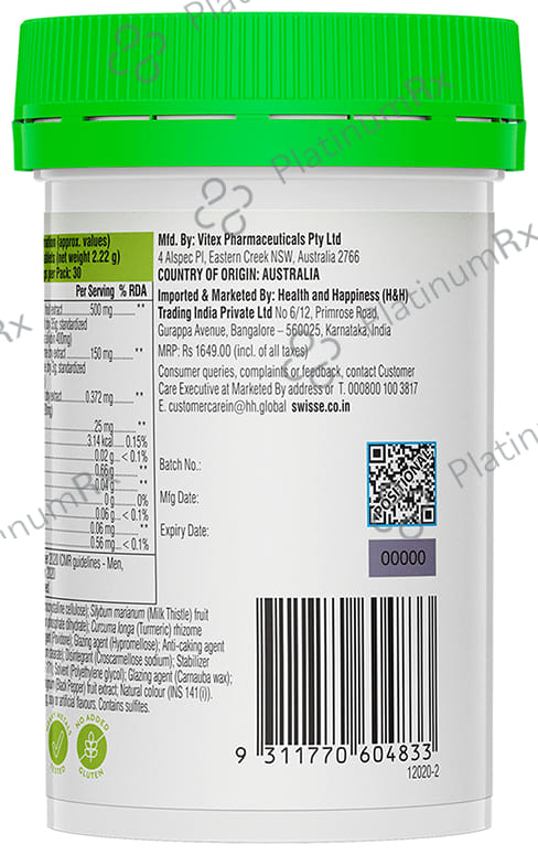 Swisse Ultiboost Liver Detox for Healthy Digestion & Liver Health - Tablet 60 tablets
