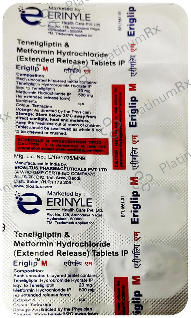 Eriglip M 500/20mg Tablet 10s