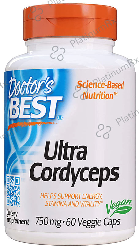 Doctor's Best Ultra Cordyceps Veggie Capsule - For Energy, Stamina & Vitality