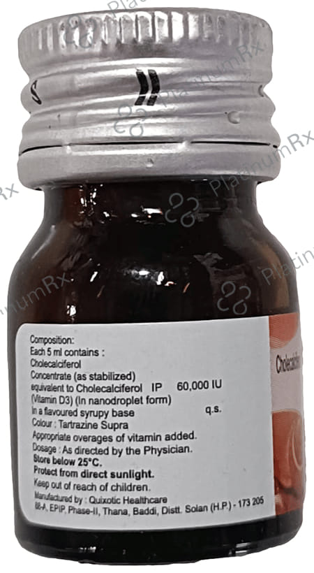 Gemsoline D3 60000IU Litchi Flavour Nano Shot Sugar Free Solution 5ml