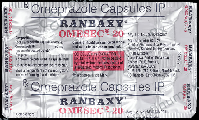 Omesec 20 Capsule 10 Capsule