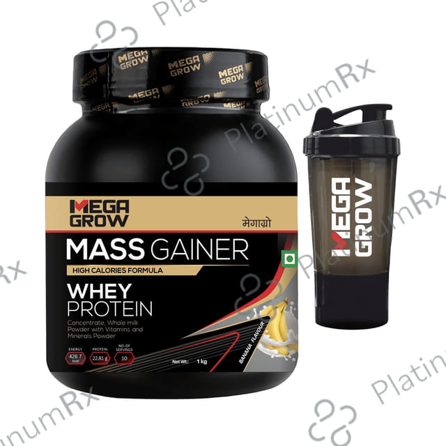 Megagrow Mass Gainer Powder with Shaker Banana