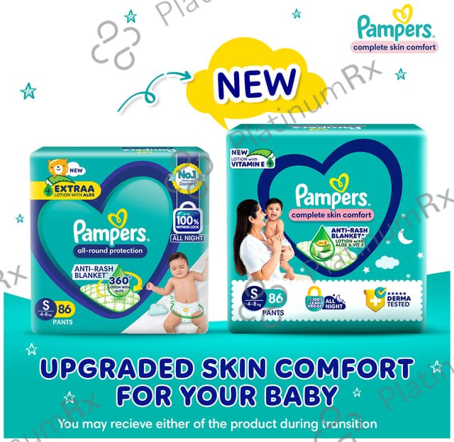 Pampers All Round Protection Anti Rash Blanket Diaper Lotion Small 86s