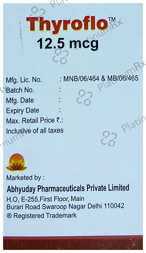 Thyroflo 12.5mcg Tablet 120s