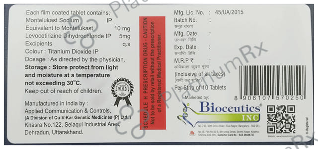 Airkast L 5/10mg Tablet 10s Mediwin Pharmaceuticals
