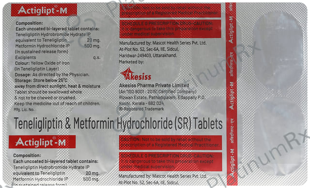 Actiglipt M 500/20mg Tablet 10s