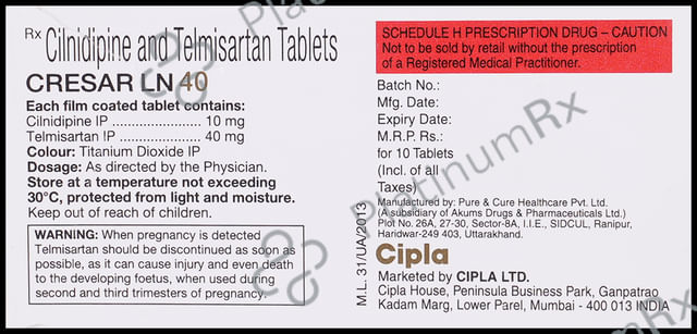 Cresar LN 10/40mg Tablet 10s