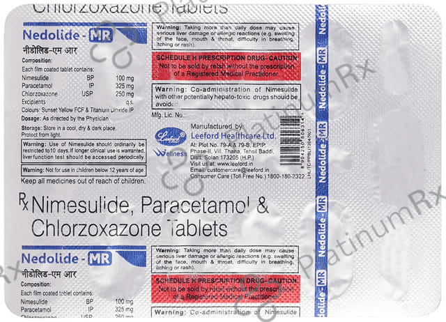 Nedolide MR 100/325/250mg Tablet 10s