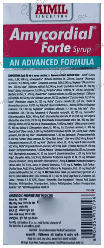 Aimil Amycordial Forte Syrup
