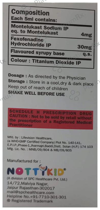 Nottymont 60/4mg FX Oral Suspension Raspberry & Vanilla 60ml