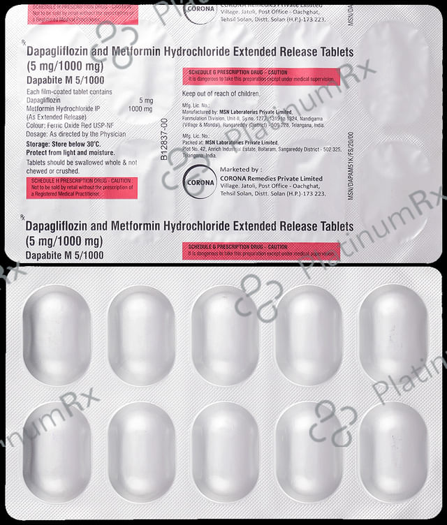 Dapabite M 5/1000mg Tablet ER 10s
