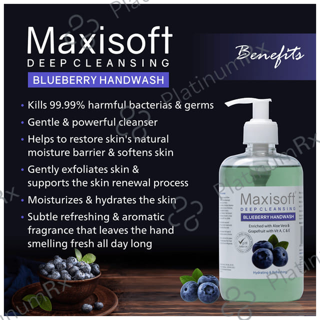 Maxisoft Deep Cleansing Blueberry Handwash (500ml Each) 1 Bottle