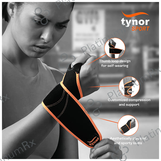 Tynor Wrist Support with Thumb Loop (Neo) Universal Black and Green