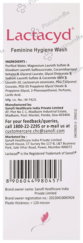 Lactacyd Feminine Hygiene Vaginal Wash 100ml