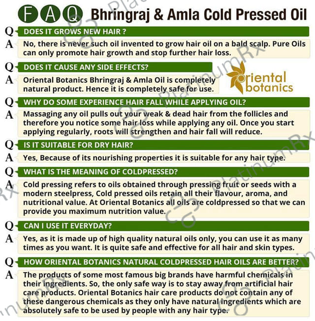 Oriental Botanics Bhringraj & Amla Cold Pressed Oil