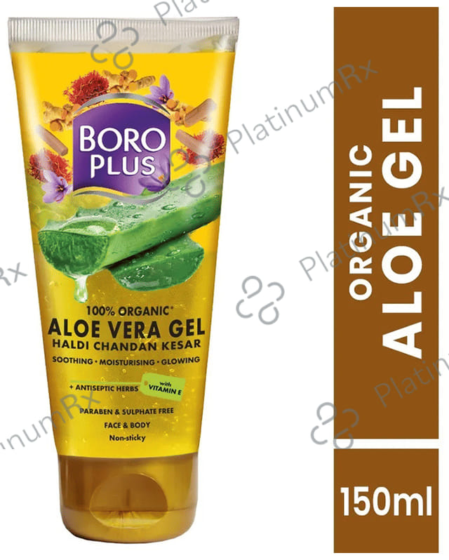 Boroplus 100% Organic Aloe Vera Gel Haldi Chandan Kesar 150 ml