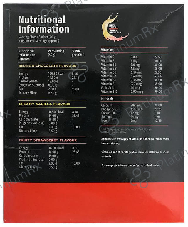Prototal Whey Protein Strawberry Flavour Powder 15s