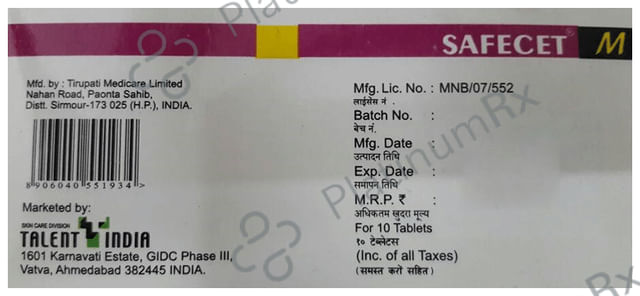 Safecet M 5/10mg Tablet 10s
