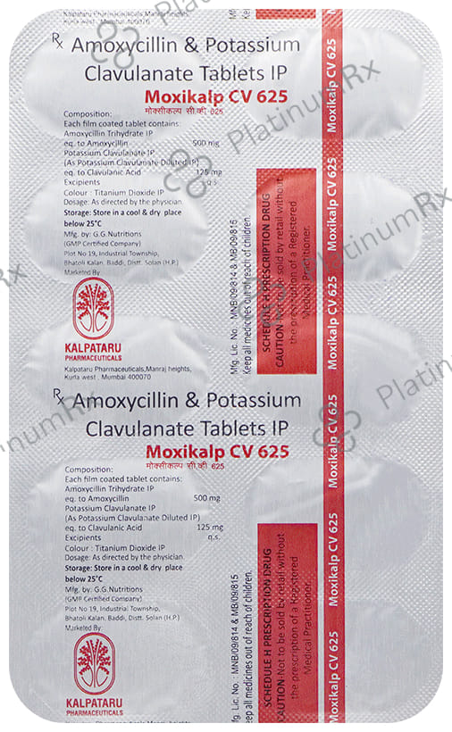 Moxikalp CV 625 500/125mg Tablet 10s