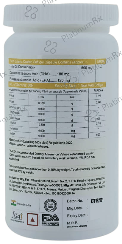 6th and Natural Essential Omega 3 Fish Oil Capsule 30s