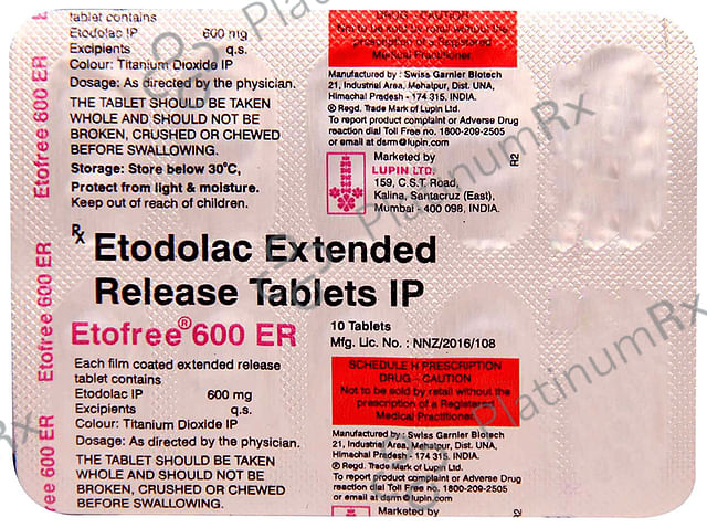 Etofree ER 600mg Tablet 10s