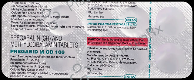 Pregabid M OD 100 Tablet SR