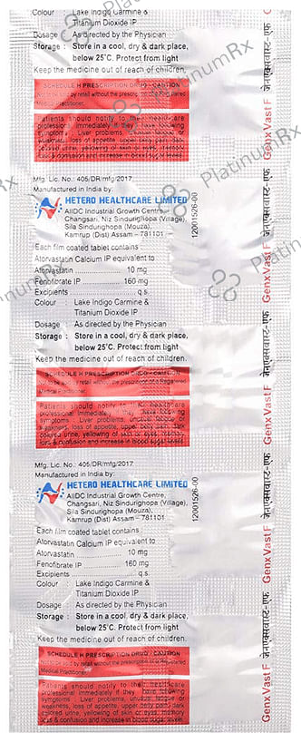 Genxvast F 10/160mg Tablet 10s