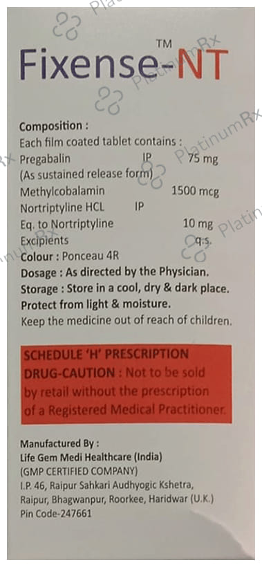 Fixense NT 75mg/10mg/1500mcg Tablet