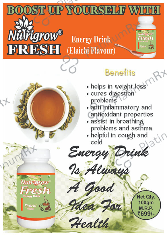 Nutrigrow Fresh Energy Drink Elaichi