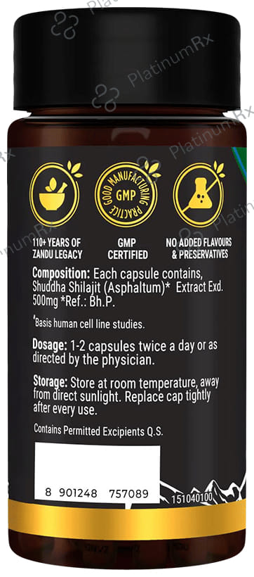 Zandu 500mg Shilajit Capsule 60s