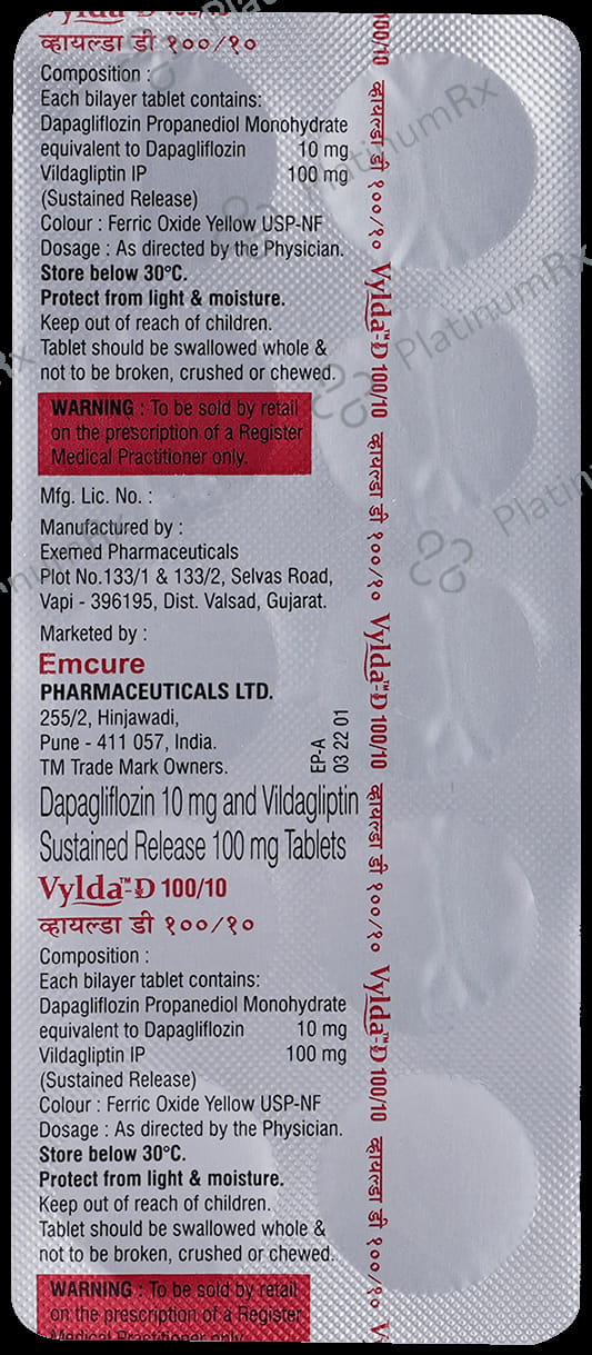 Vylda D 10/100mg Tablet 10s