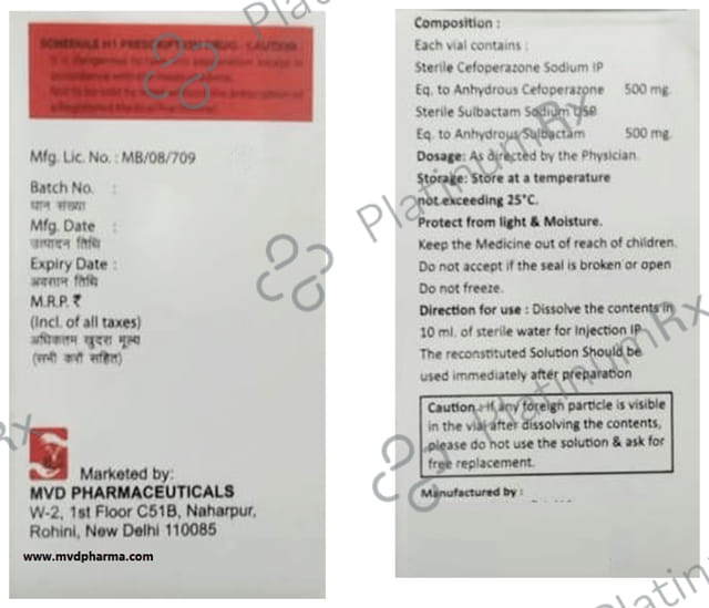 Mvd Cef 500mg/500mg Injection