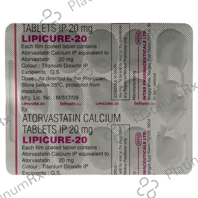 Lipicure 20mg Tablet 15s