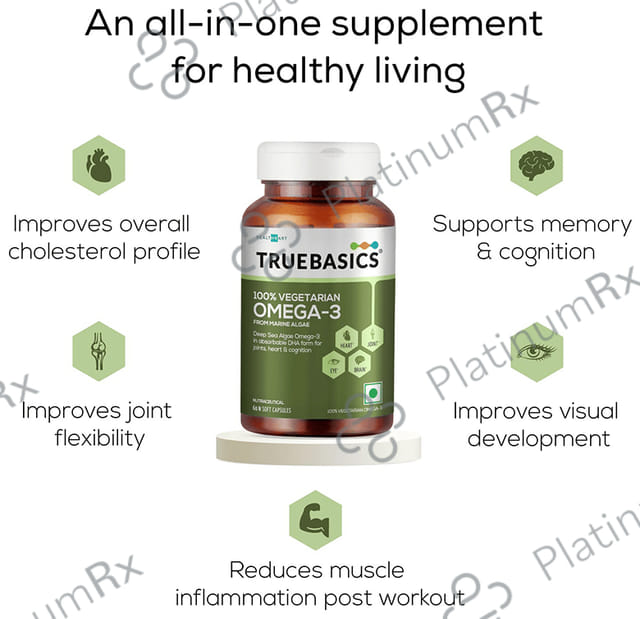 TrueBasics 100% Vegetarian Omega 3 Soft Capsule 60s