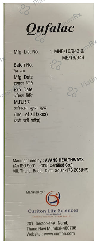 Qufalac 10000mg Sugar Free Oral Solution 200ml