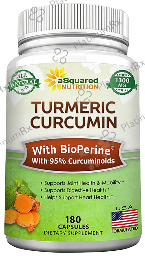 Asquared Nutrition Turmeric Curcumin 1300mg Capsule