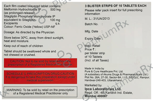 Suitglip M XR 100/500 Tablet