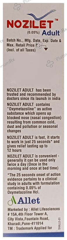 Nozilet Adult Nasal Solution