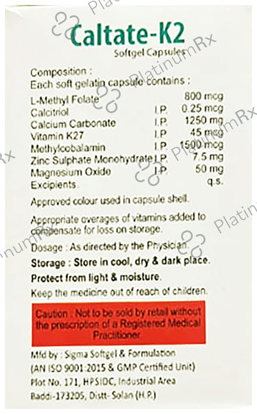 Caltate-K2 Softgel Capsule