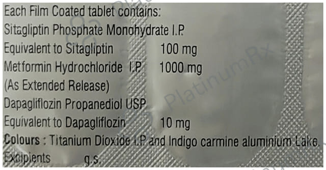 Sitanat-DM 10mg/1000mg/100mg Tablet