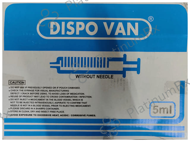 Dispovan Syringe Without Needle 5ml x 100