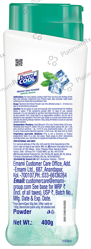 Dermi Cool Prickly Heat Powder 400gm
