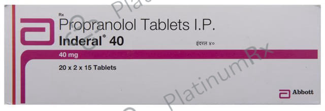 Inderal 40mg Tablet 15s